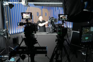 Two cameras filming Alex Voigts Tech Talk