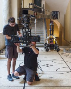 FoMaSystems FoMa Antares Remote Head on set with 6m crane
