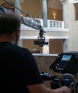 FoMaSystems FoMa Antares Remote Head on set with 6m crane