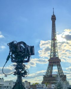 FoMa Antares remote camera head by FoMaSystems on set at Christina Aguilera’s “Christmas in Paris” concert, capturing live performance in Paris.