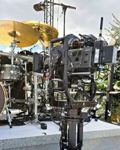 FoMa Antares remote camera head by FoMaSystems on set at Christina Aguilera’s “Christmas in Paris” concert, capturing live performance in Paris.