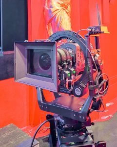 FoMa Antares remote camera head by FoMaSystems on set at Christina Aguilera’s “Christmas in Paris” concert, capturing live performance in Paris.