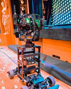 FoMa Antares remote camera head by FoMaSystems on set at Christina Aguilera’s “Christmas in Paris” concert, capturing live performance in Paris.