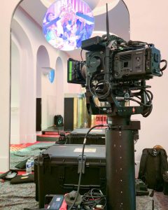 FoMa Antares remote camera head by FoMaSystems on set at Christina Aguilera’s “Christmas in Paris” concert, capturing live performance in Paris.