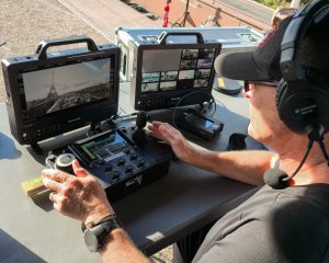 FoMa Antares remote camera head by FoMaSystems on set at Christina Aguilera’s “Christmas in Paris” concert, capturing live performance in Paris.