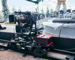 FoMa Antares remote camera head by FoMaSystems on set at Christina Aguilera’s “Christmas in Paris” concert, capturing live performance in Paris.