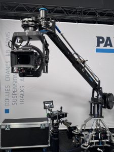 FoMa Antares on a crane and FoMa remote control on panthers booth at BSC Expo