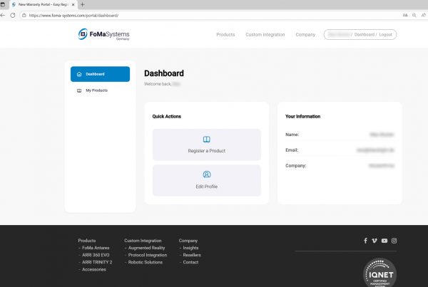FoMaSystems-Warranty-Portal-Login