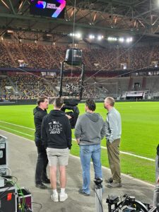Foma-Antares-remote-head-setup-with-four-men-at-Sports-Innovation-Days-Düsseldorf-2026