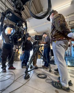 Close-up of FoMa Antares stabilized camera head during hands-on demo