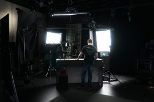 Interview Film set from behind